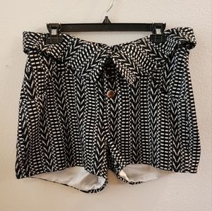 Georgia May Jagger X Morgan De Toi Shona Herringbone Shorts Black White US Sz 10